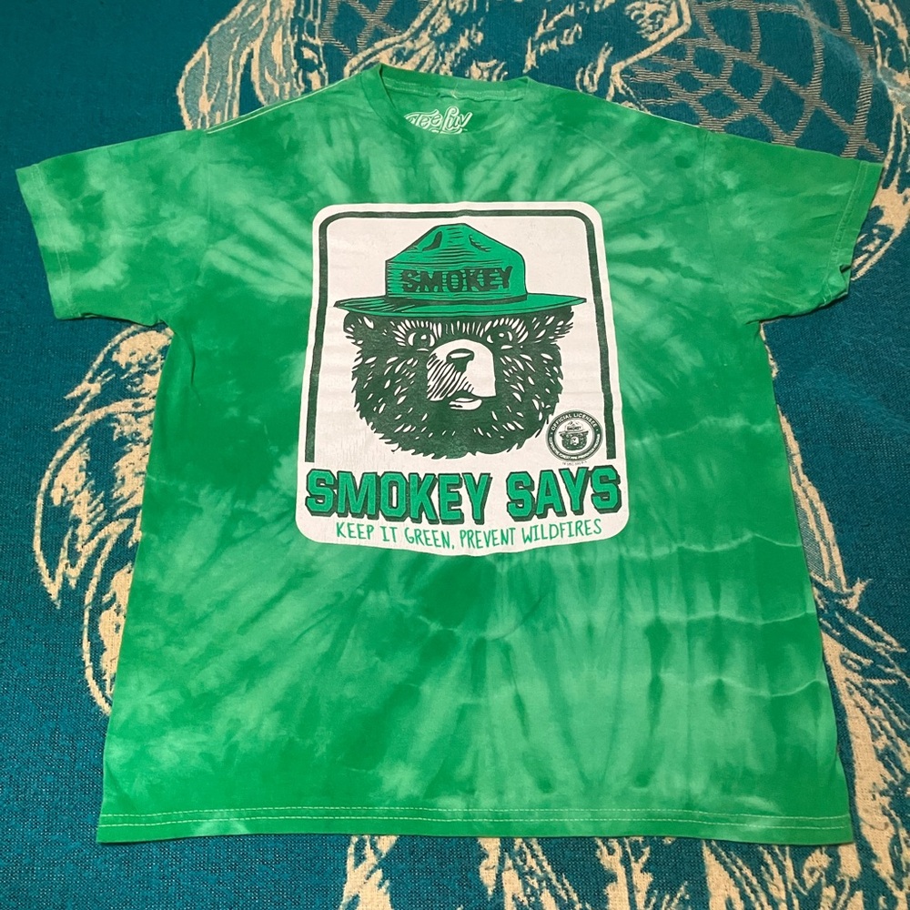 EARTHBOUND Smokey The Bear Tie-Dye T Shirt M